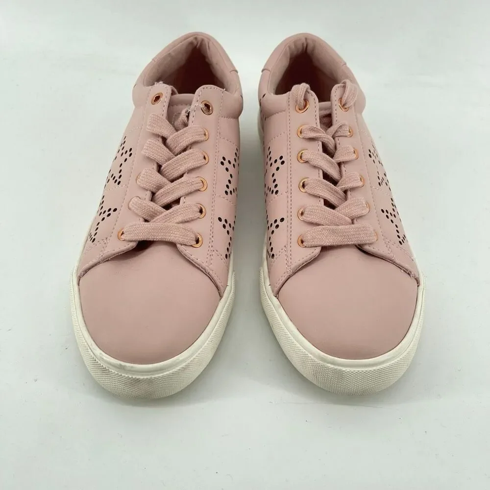 G by GUESS Mollie Blush Pink Star Cutout Sneakers Women’s 9M Lace Up
